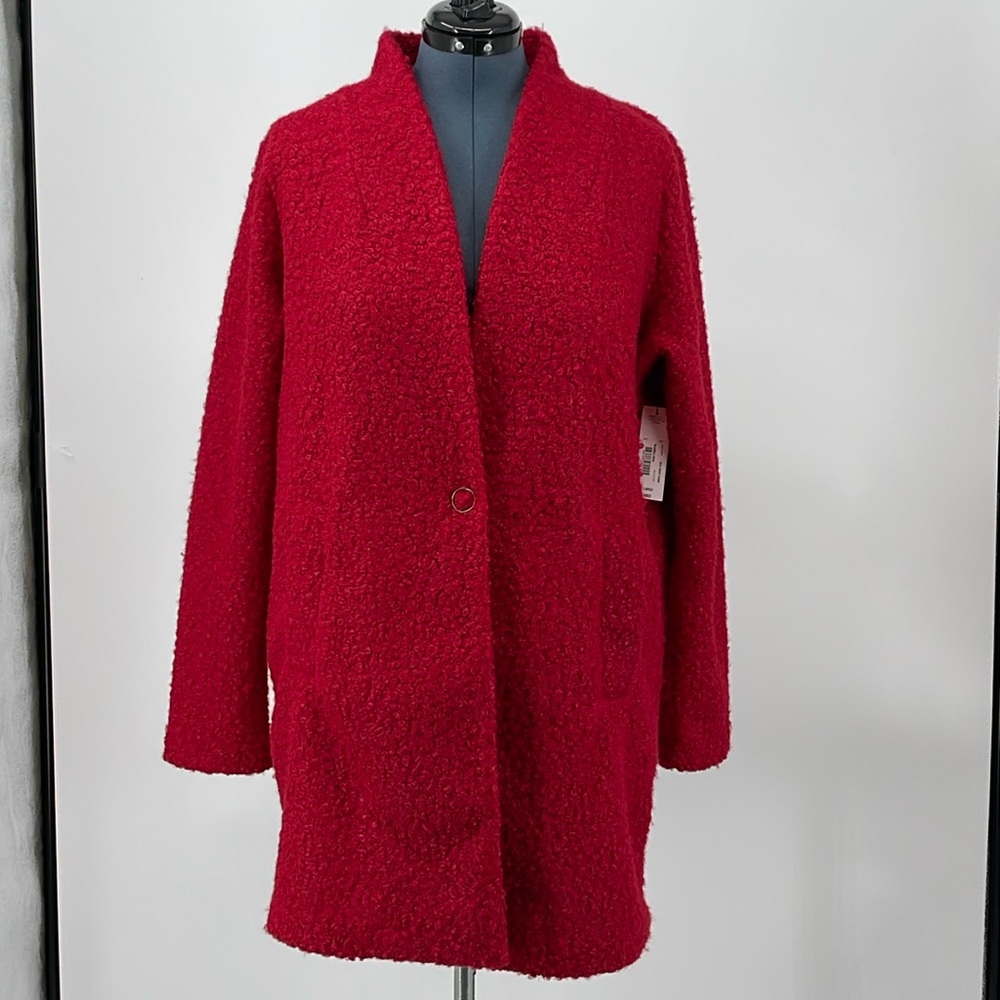 WORTHINGTON RUMBA RED WOMENS UNLINED COAT . ONE BUTTON SIZE L